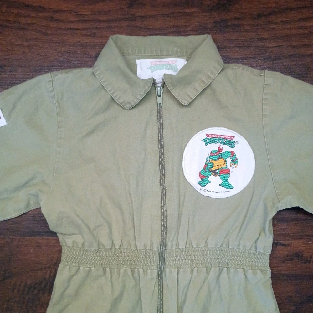 Vintage 1989 Teenage Mutant Ninja Turtles Mirage Jumpsuit Costume Size 6 Green - Picture 2 of 14
